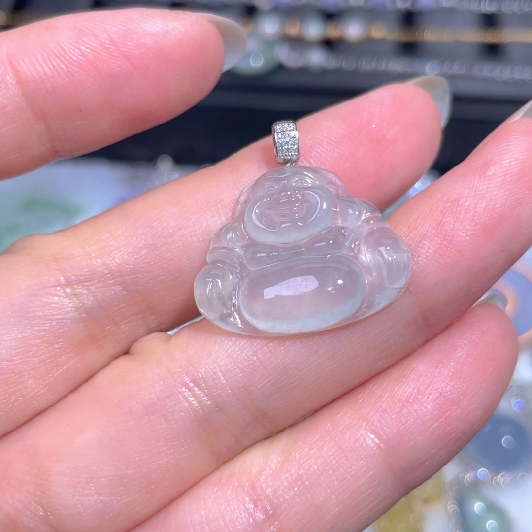 颈饰18K金镶嵌翡翠翡翠