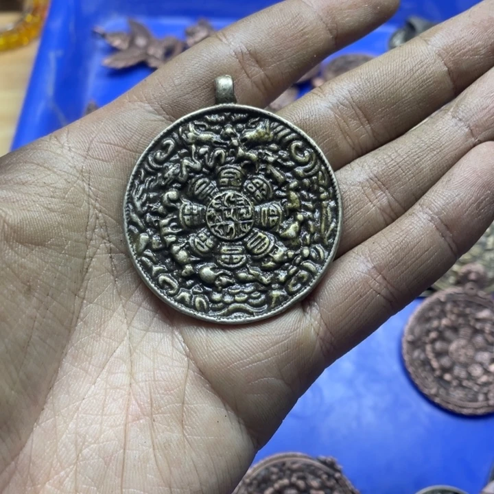 藏传白利马九宫一个手工翻砂