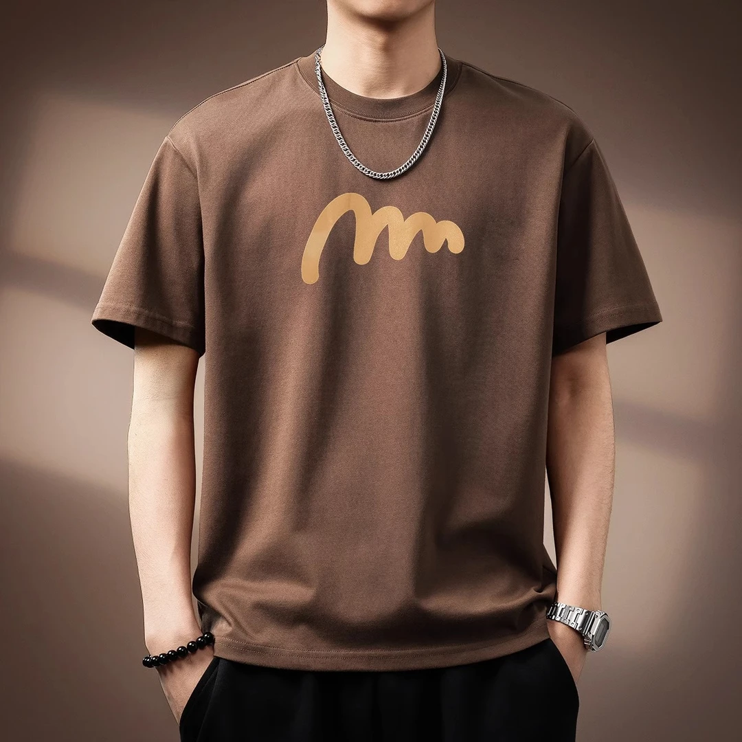 MR.MUDI/穆迪先生高端印花短袖T恤男士夏季新款纯棉宽松美式体恤