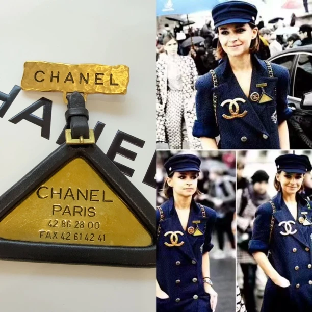 95新 Chanel/香奈儿 Chanel vintage香奈儿中古行李牌胸针