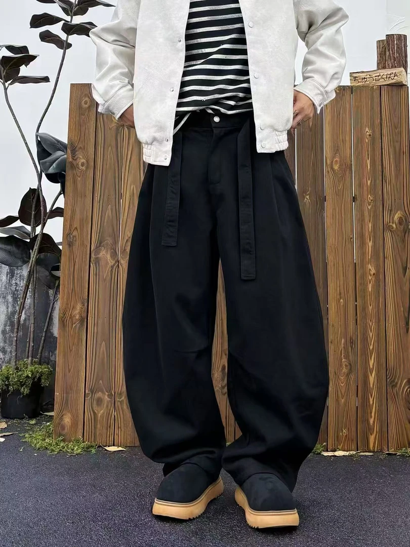 {极度空间}休闲阔腿裤男士冬季纯色