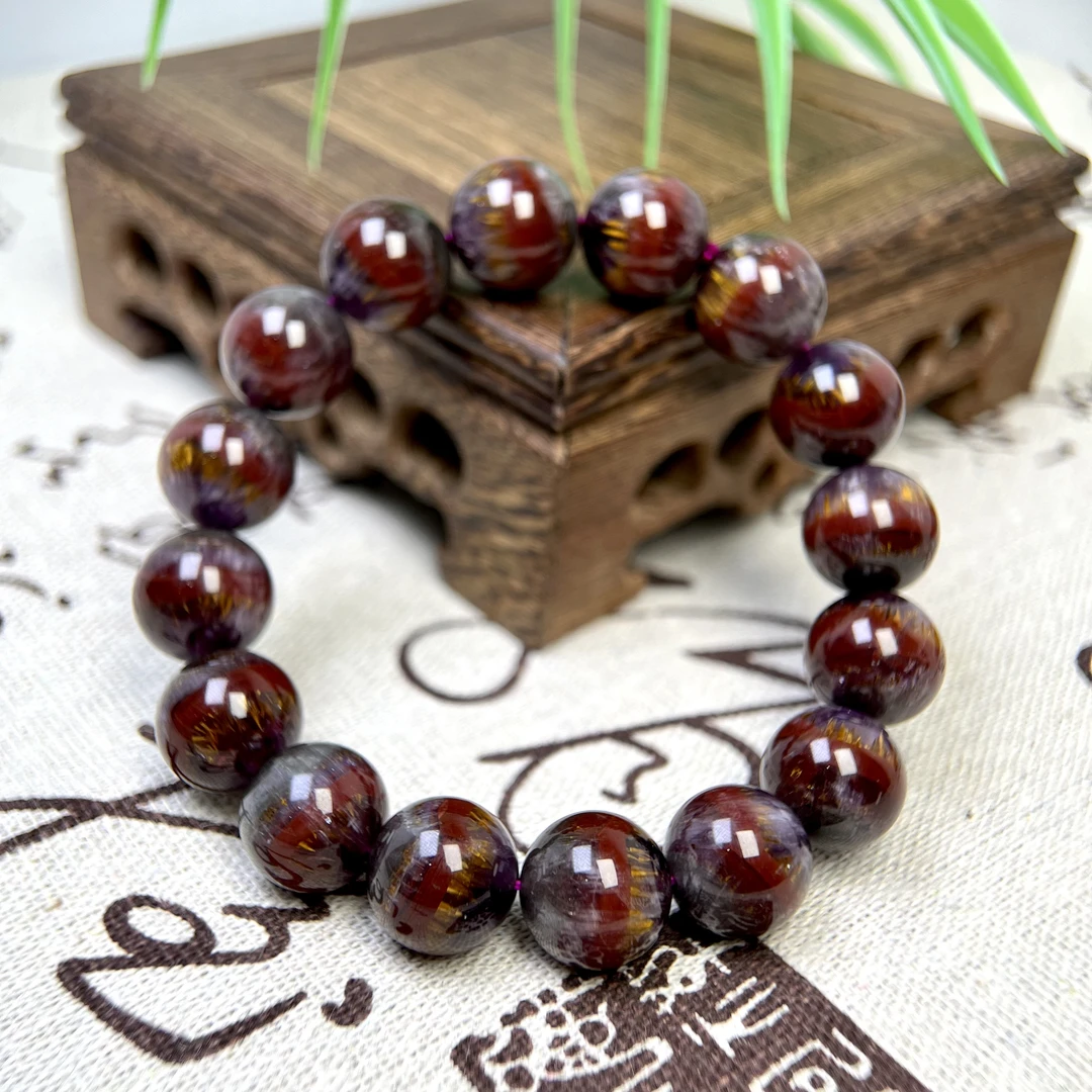 博物馆级 四色极光23 水晶圆珠单圈手串13-14mm+合集 FX-5864