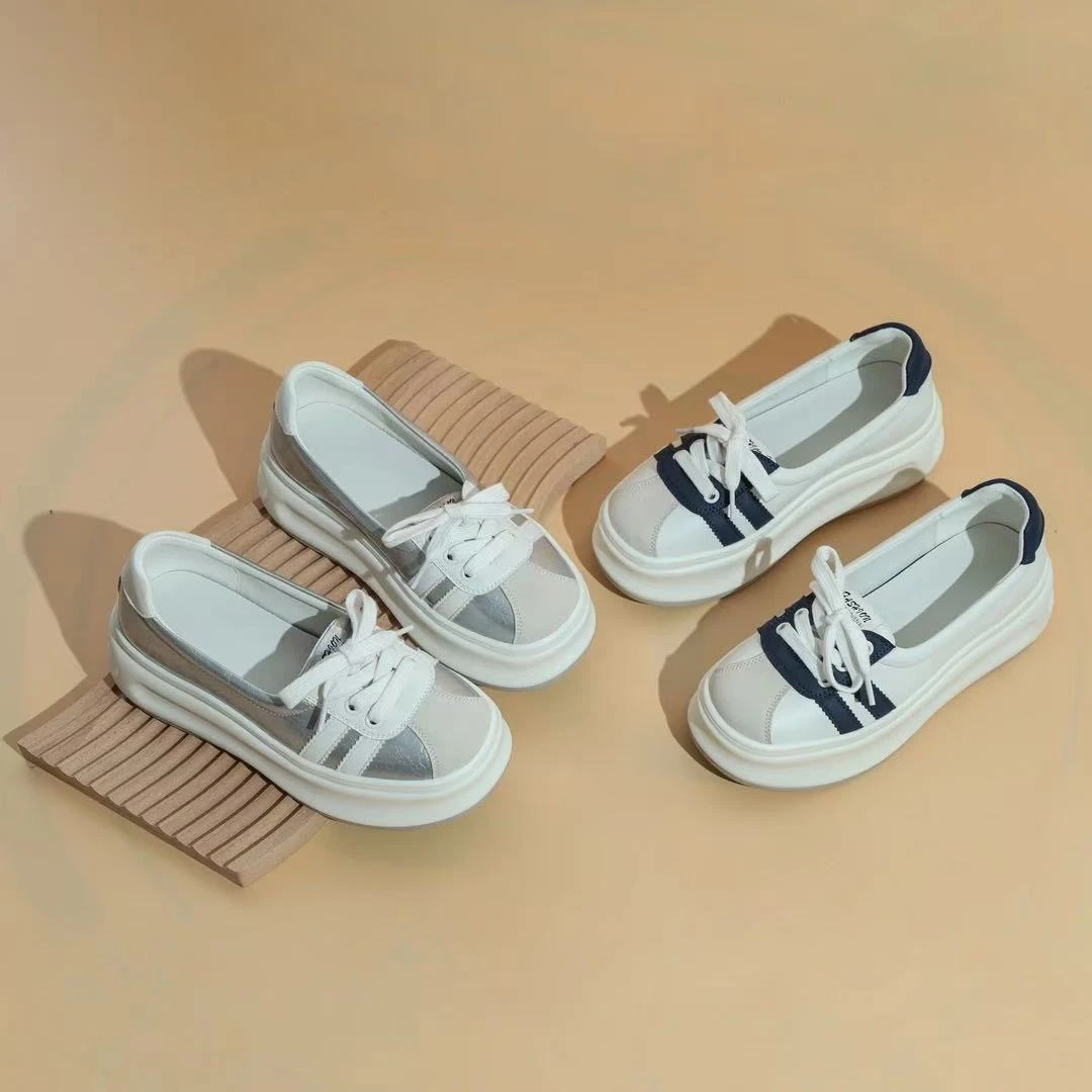 夏季百搭经典透气时尚小白鞋厚底增高女鞋休闲鞋1215【9】