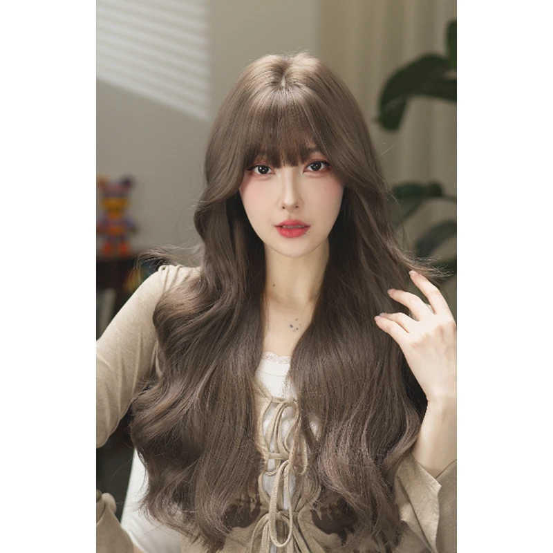 【茜茜公主】假发女甜酷长卷发榛果灰棕网感氛围感Lolita网红全头套