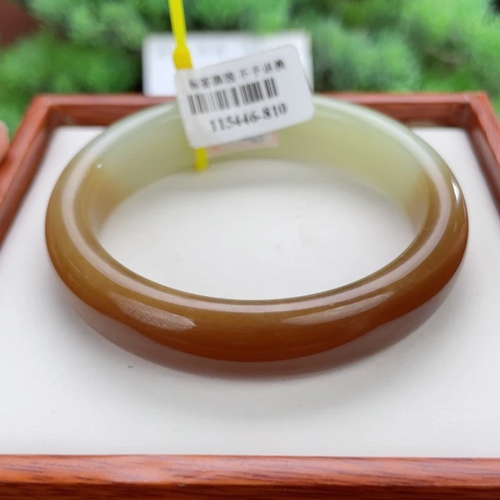 和田玉手镯未镶嵌19 黄口带糖半山糖 53/54