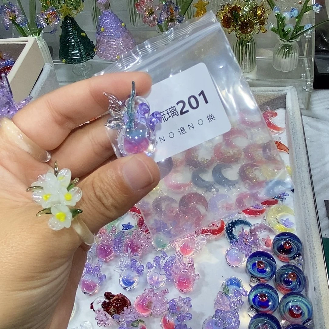 a***蛛吊坠（不含链）琉璃201蝴蝶心脏