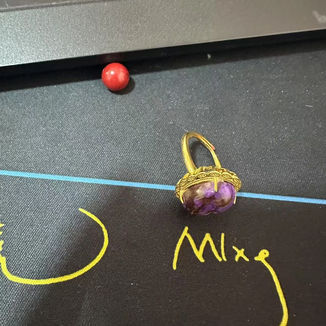 含辰砂工艺品【繁花珠宝甄选】紫舒戒指KC0800