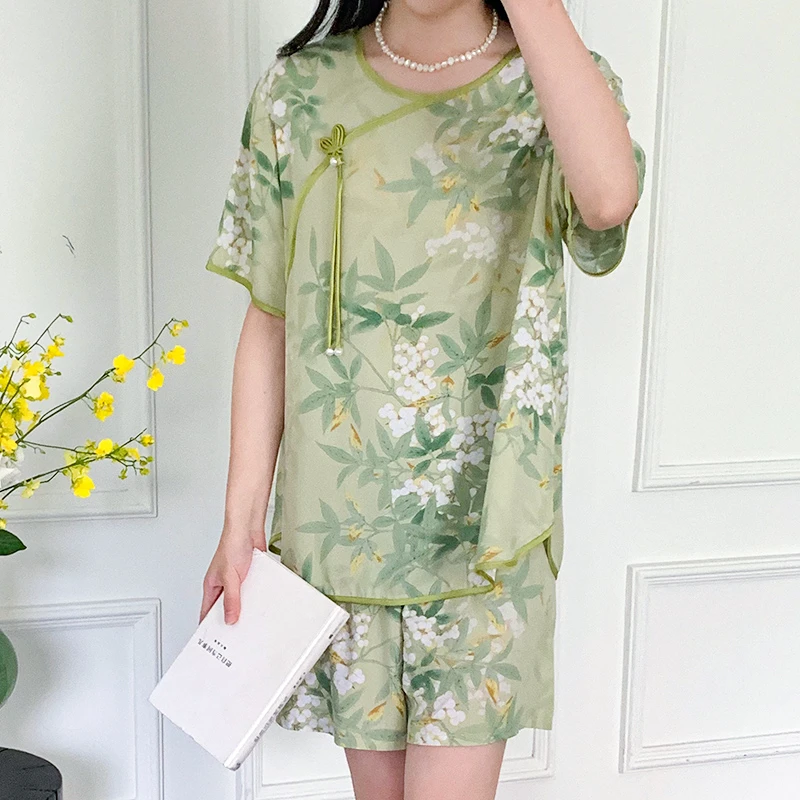【维多利亚专柜奢品】青禾国风优雅棉绸大码盘扣女女士网红薄款短