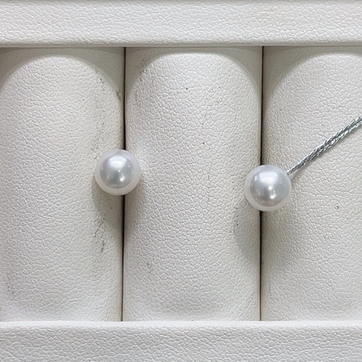 淡水珍珠银S925镶嵌耳饰淡水ak6-7mm 50号
