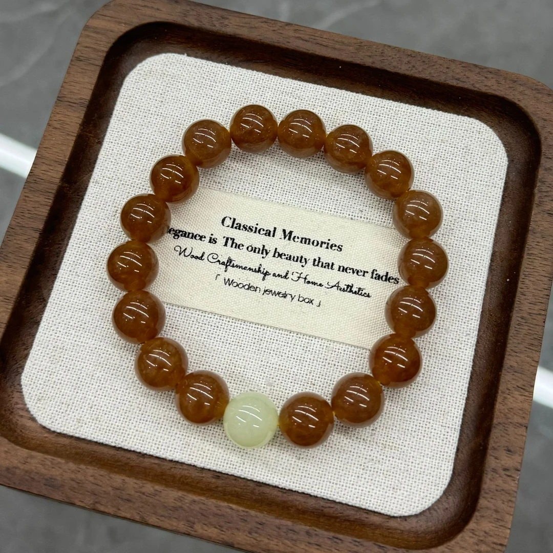 和田玉且末糖玉卡10mm手串（多样性发一件）B-97