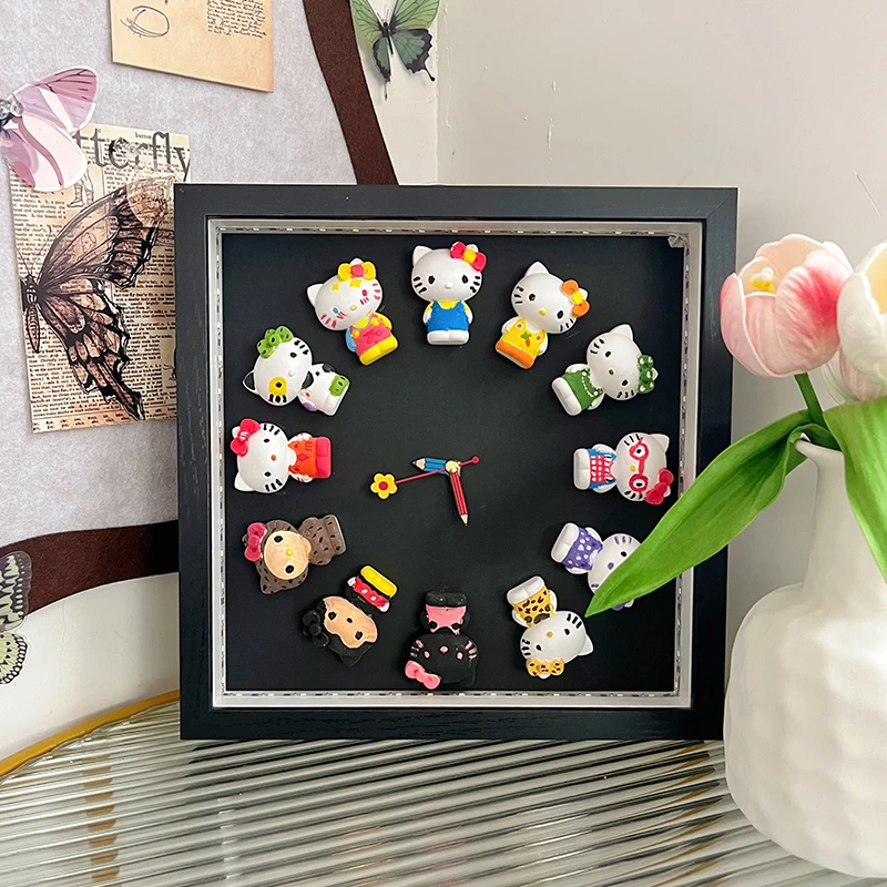 diy手工KT猫钟表相框送女朋友七夕情人节创意礼物材料包石膏娃娃