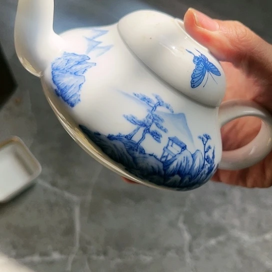 盘手绘壶一个陶瓷陶瓷