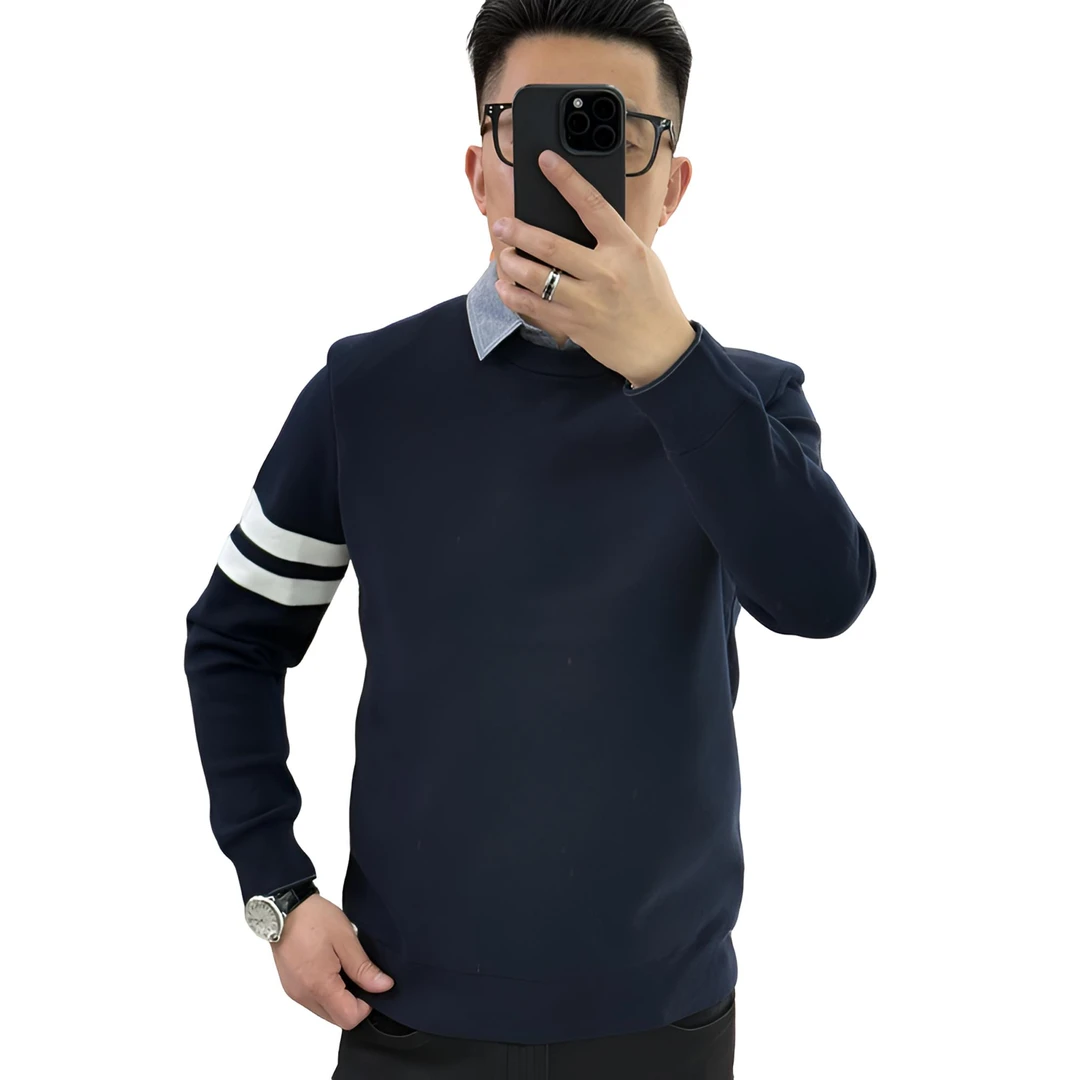 【BVCIGULM】男士秋冬针织假两件系列#1Q813百搭款轻奢风毛织系列