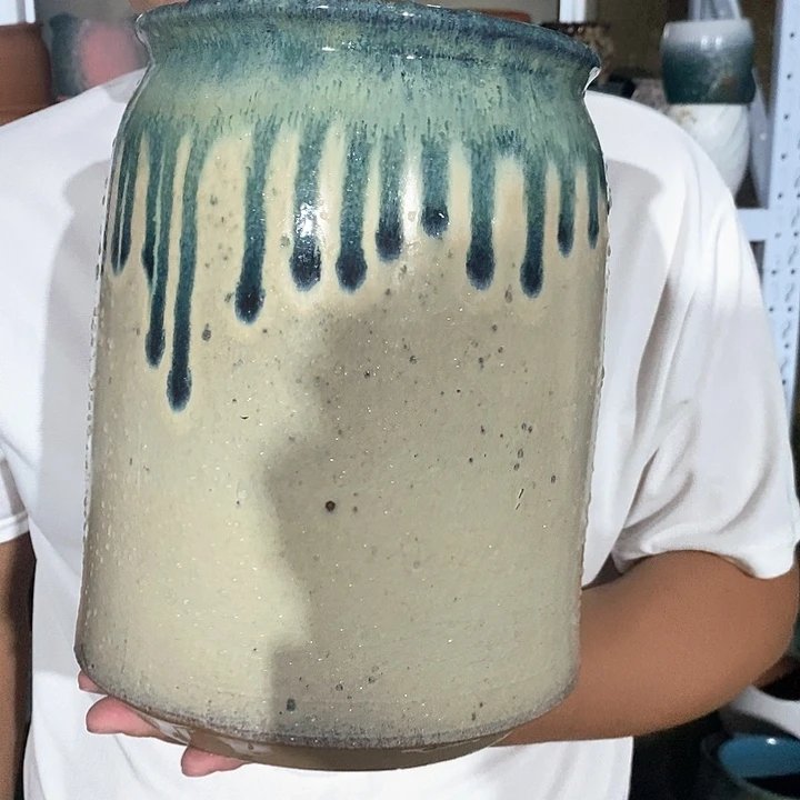 紫砂花盆口17高26瑕疵