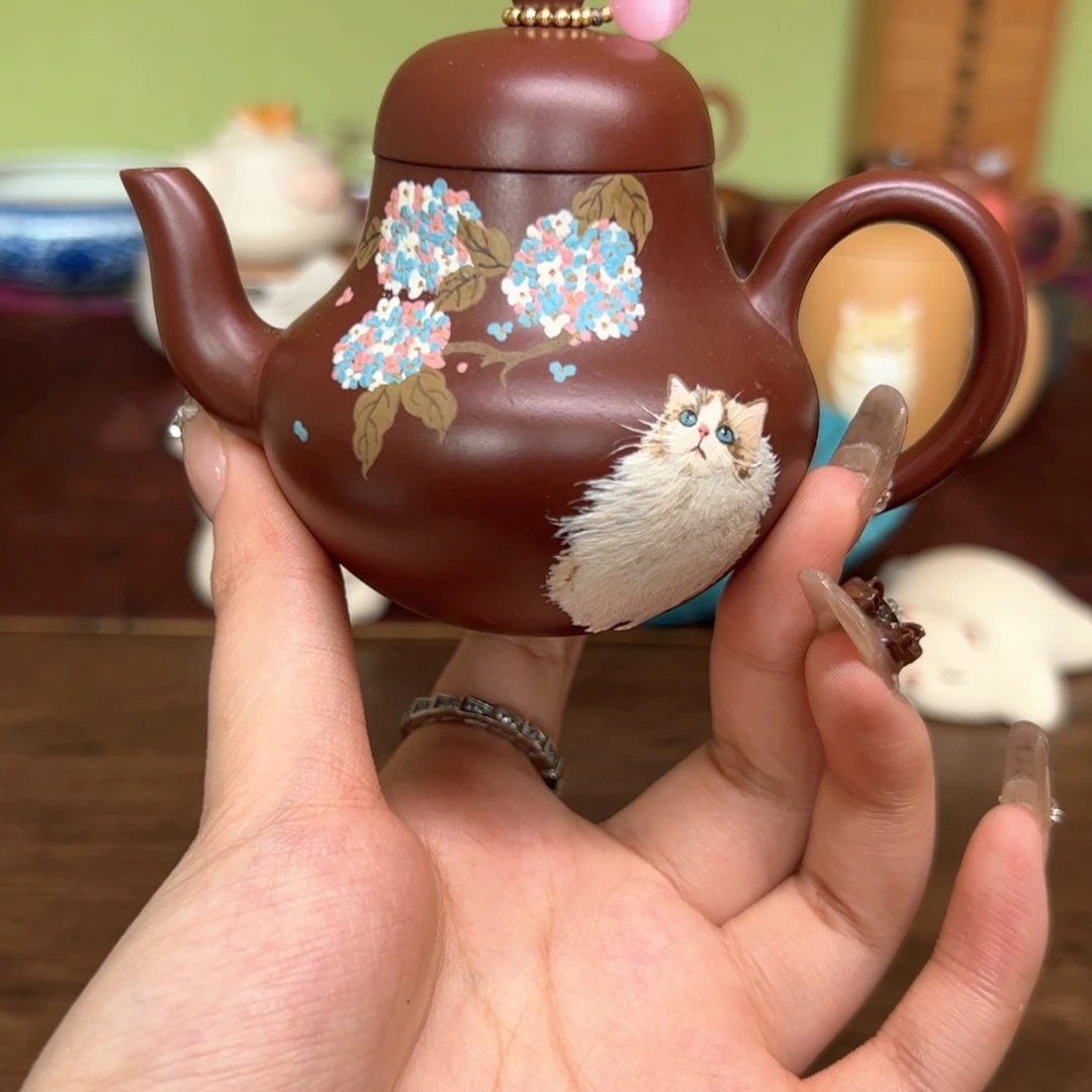 茶壶紫砂紫朱泥布偶思婷壶120ml