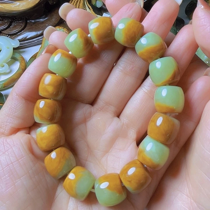 手串未镶嵌岫岩河磨玉（透闪石质玉）用****8