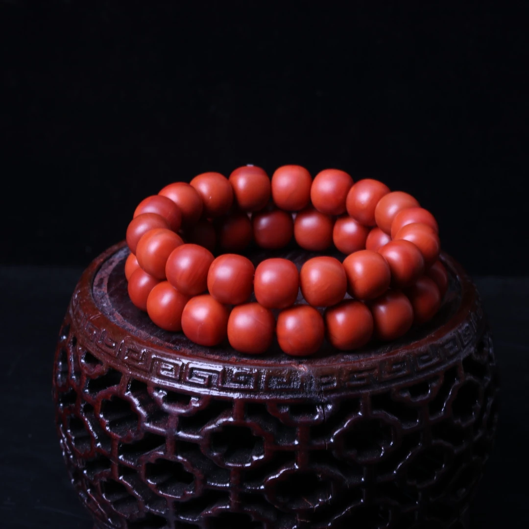 高品阿东寨南红玛瑙12mm左右老型手串一条n756(多样性发其一)