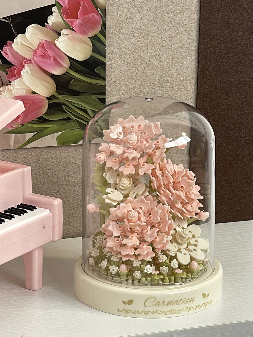 教师节礼物康乃馨永生花积木手工拼装颗粒走心生日礼物送妈妈老师