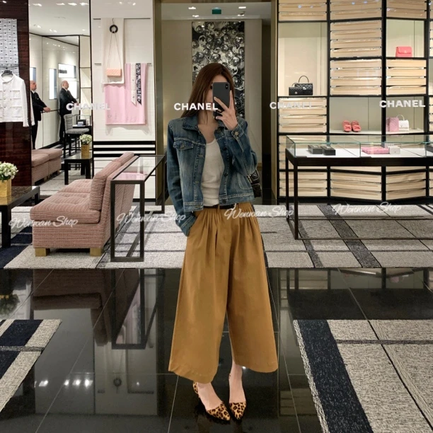 【复古高知感】春夏新款宽松高级感阔腿七分休闲裤