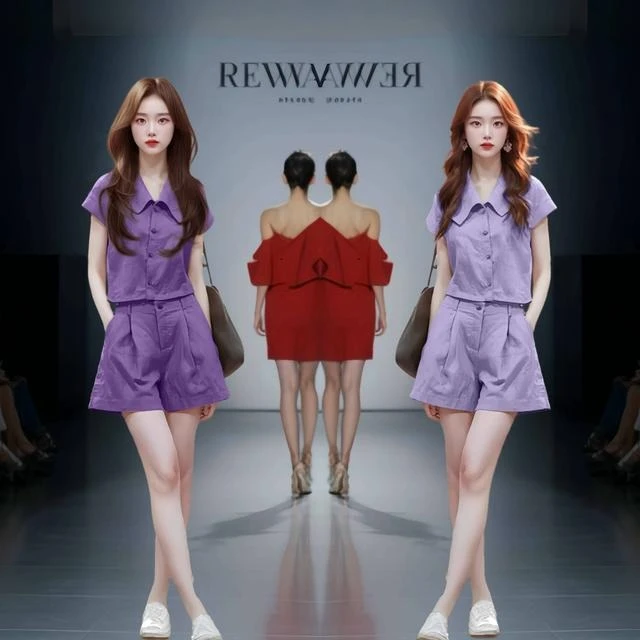 紫色时尚休闲套装女夏季2025新款翻领薄款短袖衬衫短裤减龄两件套