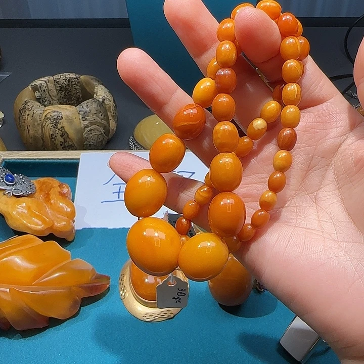 琥珀未镶嵌手链波兰设计款琥珀蜜蜡
