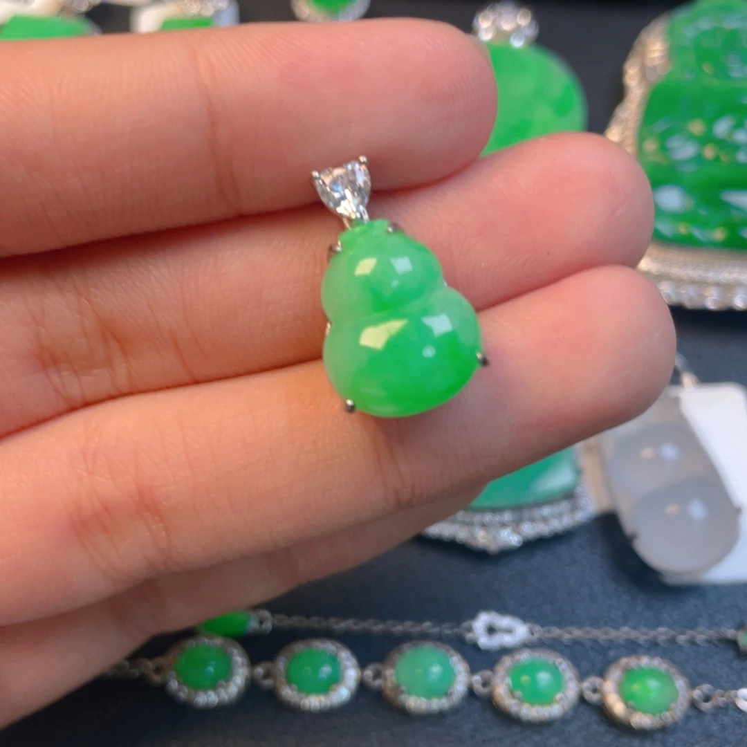 翡翠银S925镶嵌吊坠(不含链)