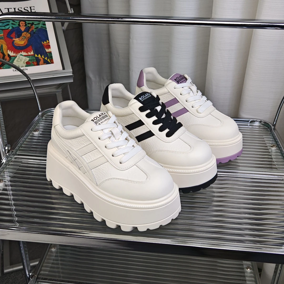 2025新款增高9cm女鞋内增高系带休闲板鞋春季ins小白鞋韩版1015