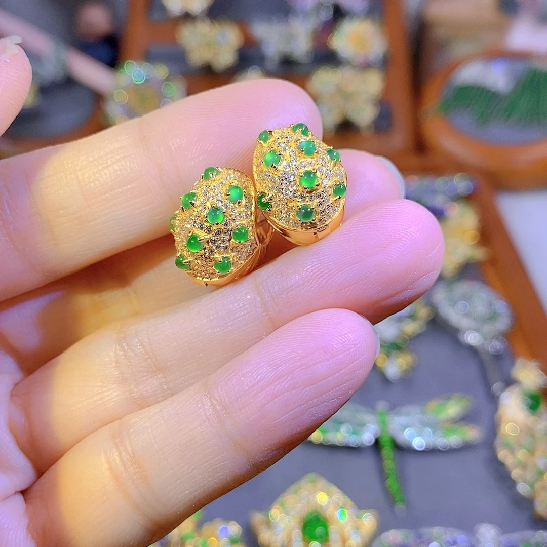 颈饰银S925镶嵌翡翠