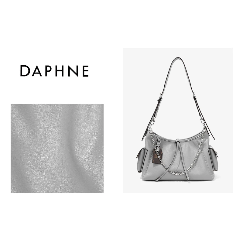 达芙妮Daphne灰色时尚单肩包休闲百搭斜挎包10262
