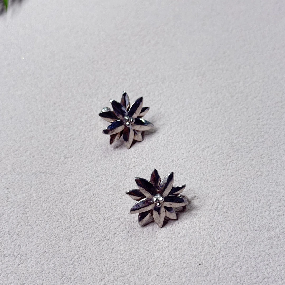 925银耳饰 【六六中古】孤品复古耳夹te1315