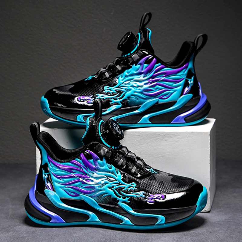 科比联名男童鞋2025新款春季儿童跑步运动鞋中大童皮面篮球鞋男孩