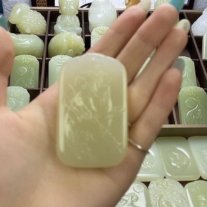 昆仑石双面关公牌