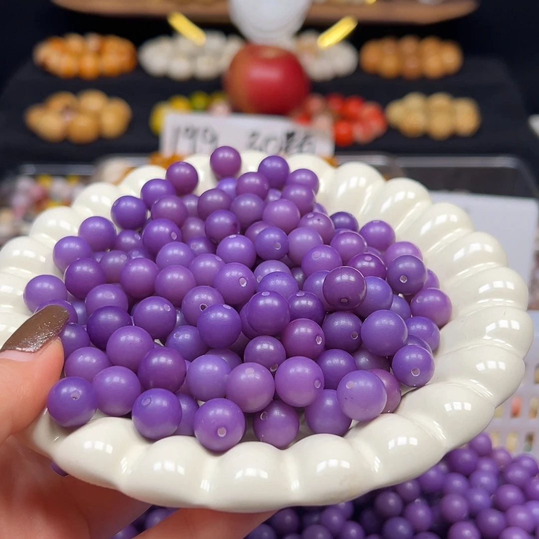 手串菩提根/象牙果微瑕紫圆大小混1000颗
