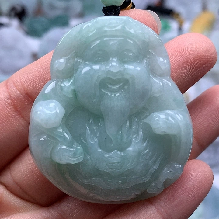 翡翠未镶嵌颈饰立体财神爷福利卡厚10+