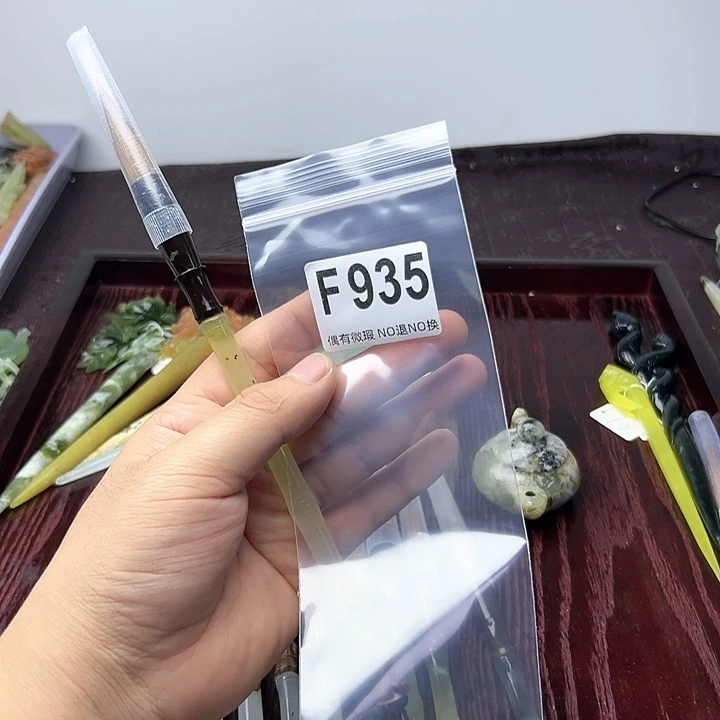 蛇纹石玉发饰合金淡**烟