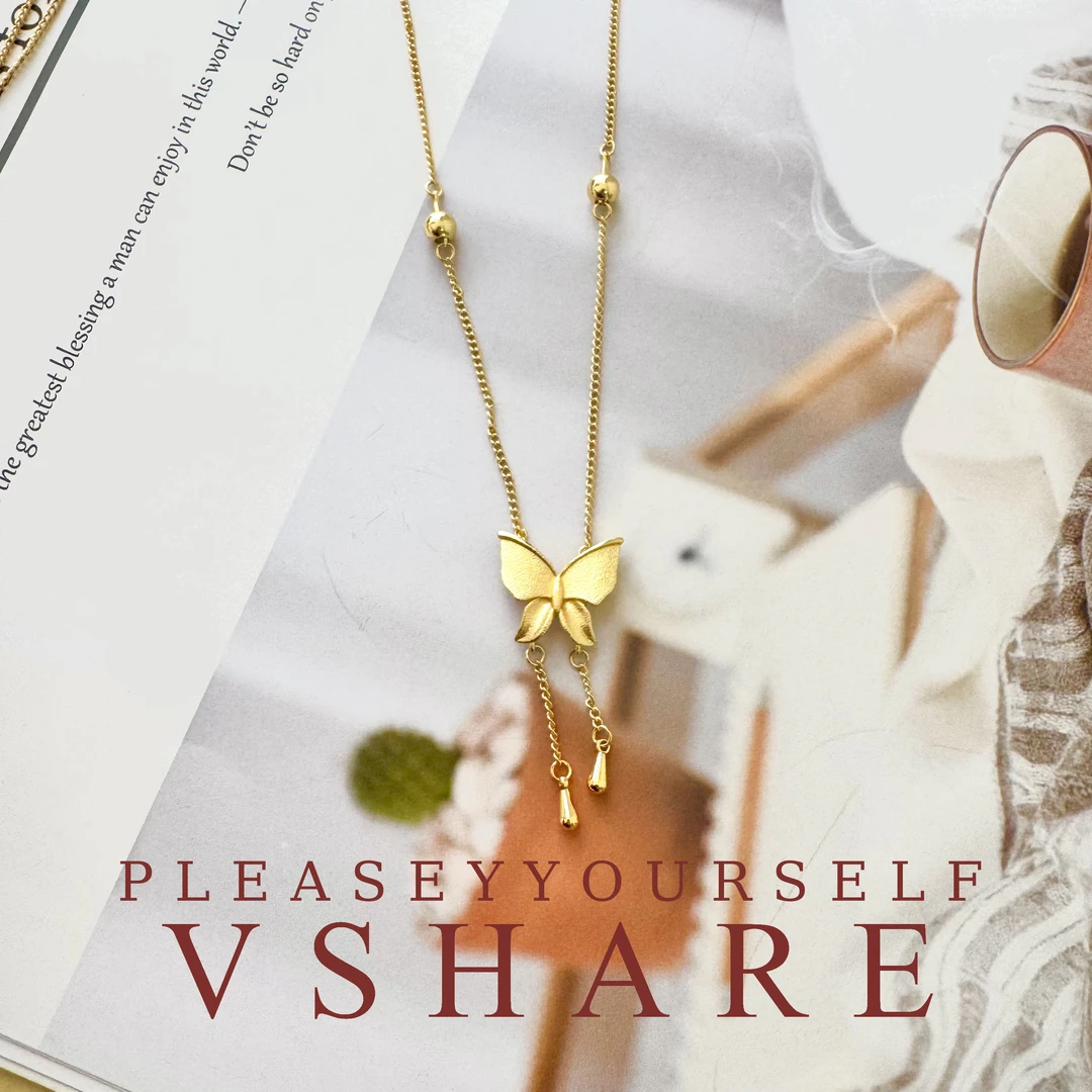 铜合金项链 【流苏蝴蝶】气质轻奢素款时尚法式百搭简约精致项链