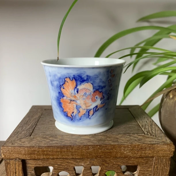 景德镇手工手绘青花金玉满堂主人杯