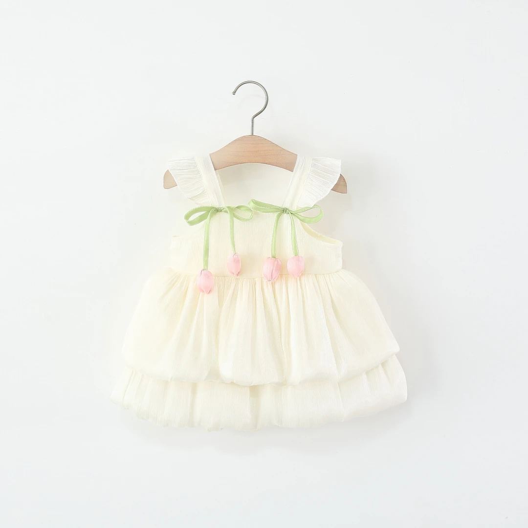 【昀轩】童装女童连衣裙夏季儿童宝宝郁金香吊带背心裙小童夏