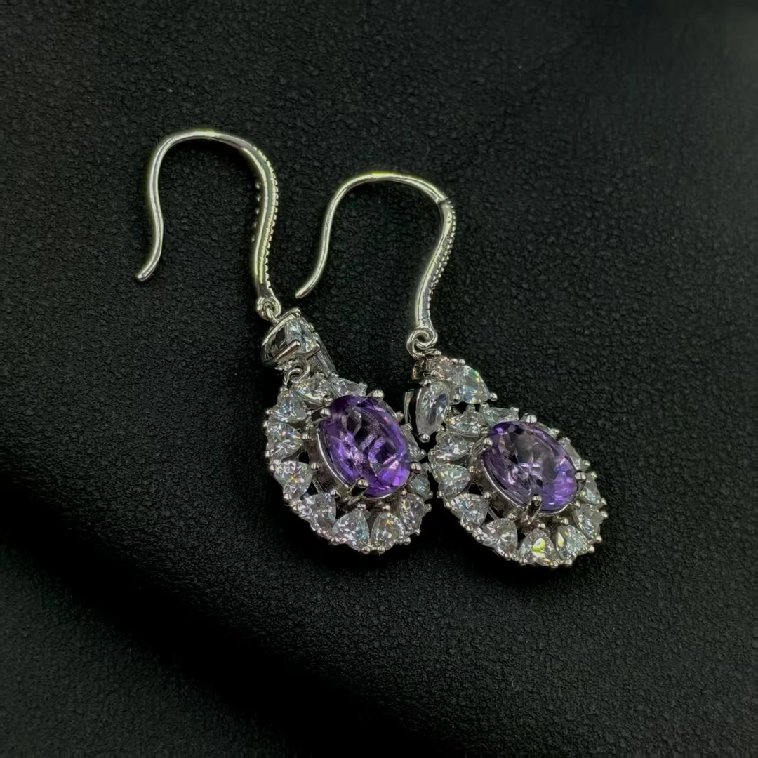 [粉丝专属]天然帝王紫水晶耳饰 TRSJ046（多样性发货）