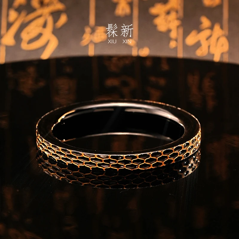 【官方正品】髹新非遗漆珠晶丝镌系列DIY纯手工手镯国风文玩手串