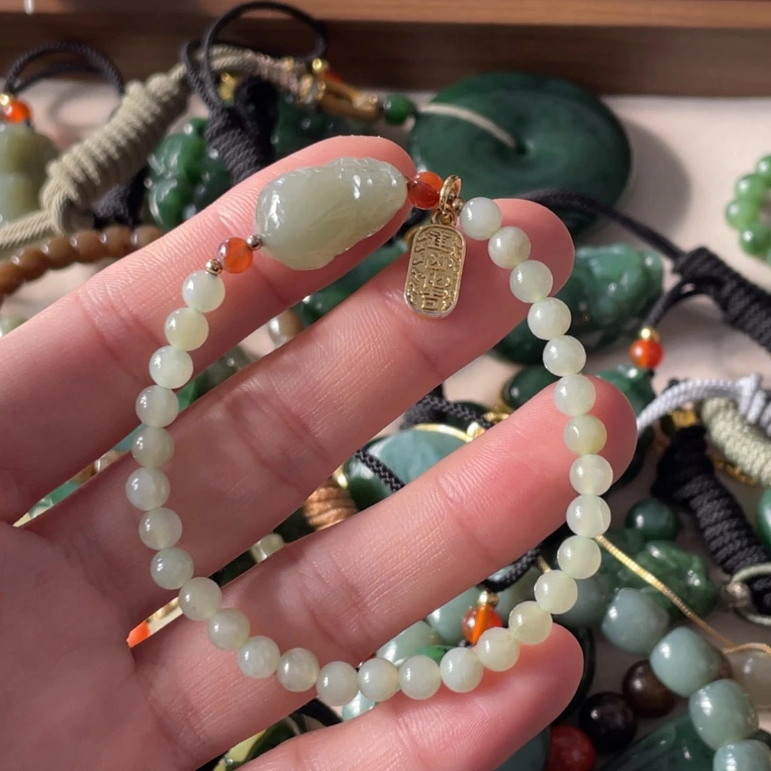 和田玉未镶嵌手串貔貅小手串