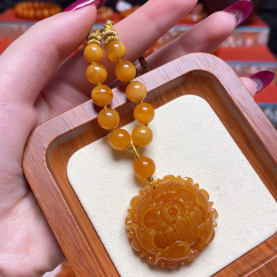 蜜蜡未镶嵌颈饰项链