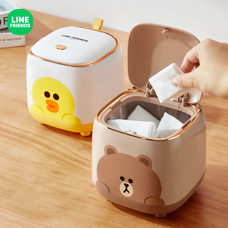 LF【桌面垃圾桶】床头收纳桶带盖宿舍卧室办公室按压式纸篓可爱家用