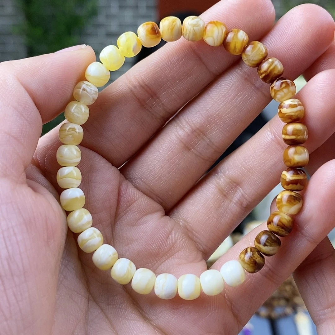 蜜蜡裸石未镶嵌蜜蜡手串6.0mm