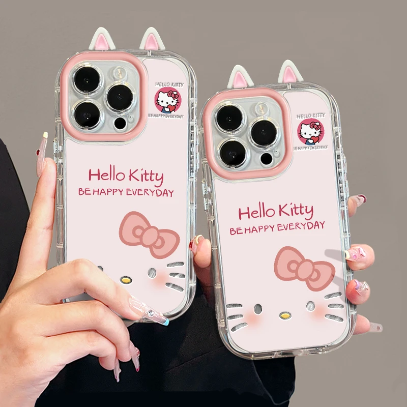 凯蒂猫适用苹果16promax手机壳15泡芙华为mate60简约oppo女小米15