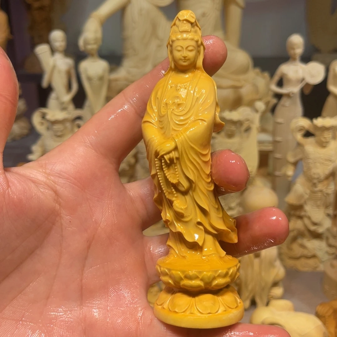 黄杨木瑕疵念珠观音