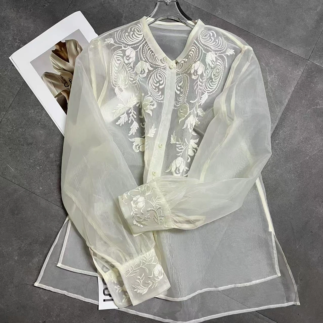 长袖气质时尚新中式复古春季中国风提花绣花宽松外套8811