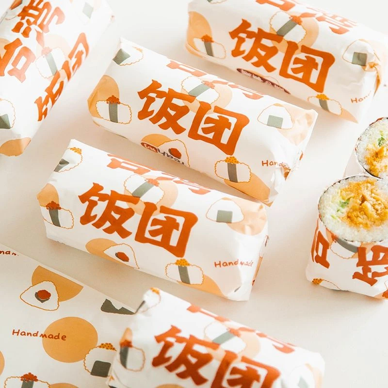 台湾饭团打包纸汉堡纸一次性食品防油纸紫菜包饭寿司打包包装纸盒