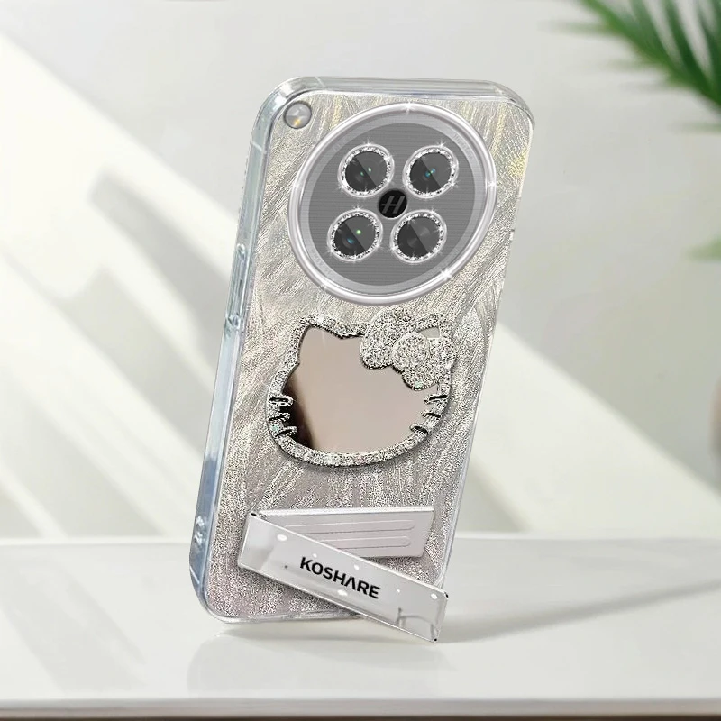 自带镜头膜OPPOFindX8s手机壳5G镶钻kt猫镜子PKT110全包findx8s软