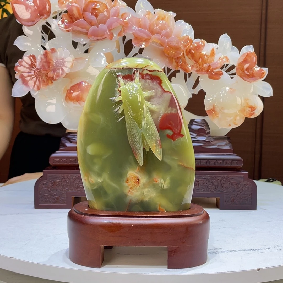 卞***玉玉精品天然玉石摆件一鸣惊人